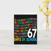 67th Day Of School 67 Math Numbers Teacher Kids 67 Karte (Gelbe Blume)