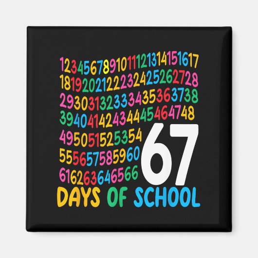 67th Day Of School 67 Math Numbers Teacher Kids 67 Magnet (Vorne)