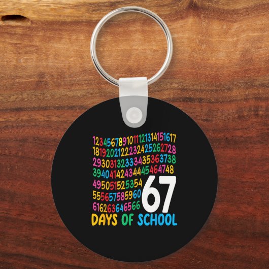 67th Day Of School 67 Math Numbers Teacher Kids 67 Schlüsselanhänger (Vorderseite)