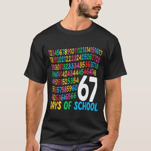 67th Day Of School 67 Math Numbers Teacher Kids 67 T-Shirt (Vorderseite)