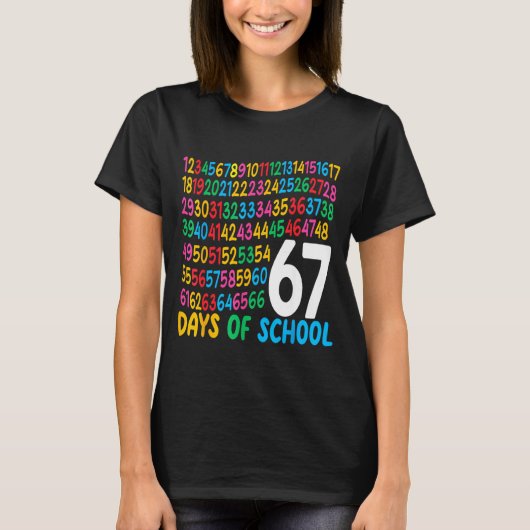 67th Day Of School 67 Math Numbers Teacher Kids 67 T-Shirt (Vorderseite)