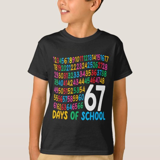 67th Day Of School 67 Math Numbers Teacher Kids 67 T-Shirt (Vorderseite)