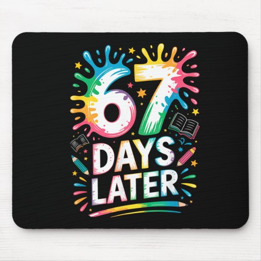 67th Day Of School 67 Meme Teacher Student 67 Days Mousepad (Vorne)