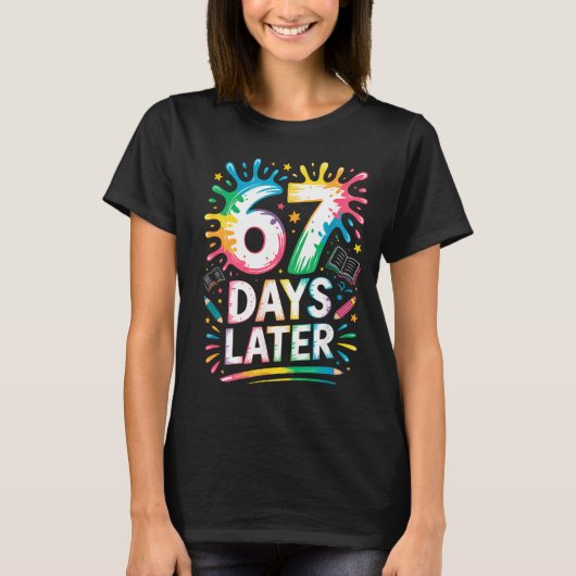 67th Day Of School 67 Meme Teacher Student 67 Days T-Shirt (Vorderseite)