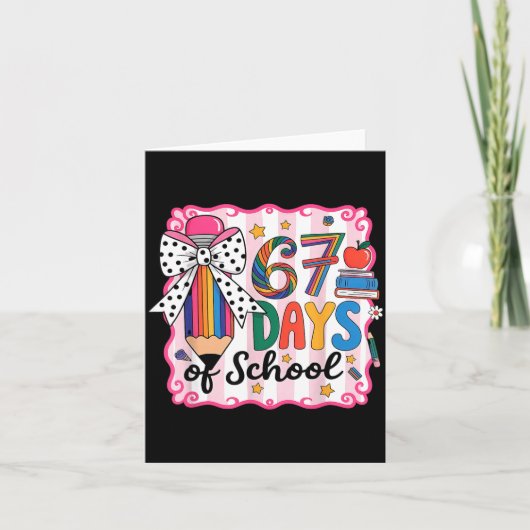 67th Day Of School 67 Six Seven Math Teacher Karte (Vorderseite)