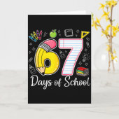 67th Day Of School 67 Six Seven Math Teacher Kids  Karte (Gelbe Blume)