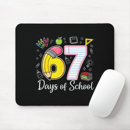 67th Day Of School 67 Six Seven Math Teacher Kids Mousepad (Mit Mouse)