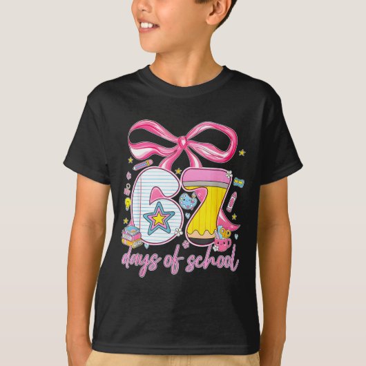 67th Day Of School 67 Six Seven Math Teacher Kids T-Shirt (Vorderseite)