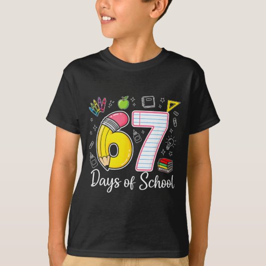 67th Day Of School 67 Six Seven Math Teacher Kids T-Shirt (Vorderseite)