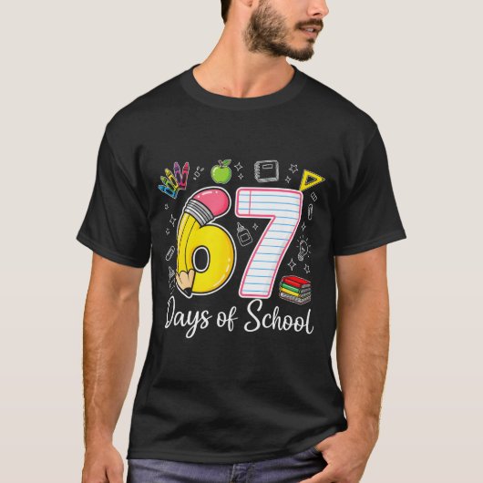 67th Day Of School 67 Six Seven Math Teacher Kids T-Shirt (Vorderseite)