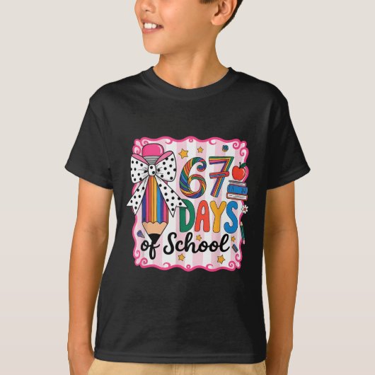 67th Day Of School 67 Six Seven Math Teacher T-Shirt (Vorderseite)