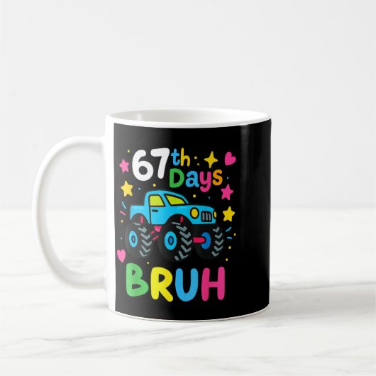 67th Day Of School Bruh Funny Meme 67 Monster Truc Kaffeetasse (Links)