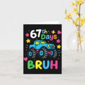 67th Day Of School Bruh Funny Meme 67 Monster Truc Karte (Gelbe Blume)