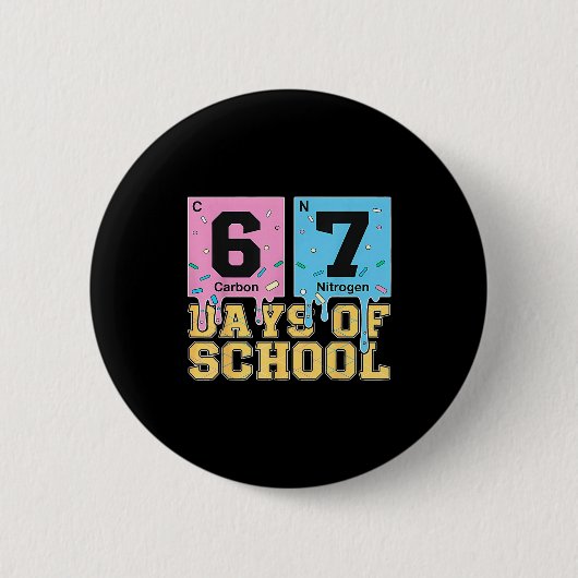 67th Day Of School Chemical Eements Teacher Boy Gi Button (Vorderseite)