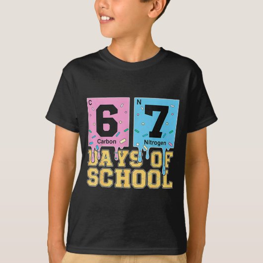 67th Day Of School Chemical Eements Teacher Boy Gi T-Shirt (Vorderseite)