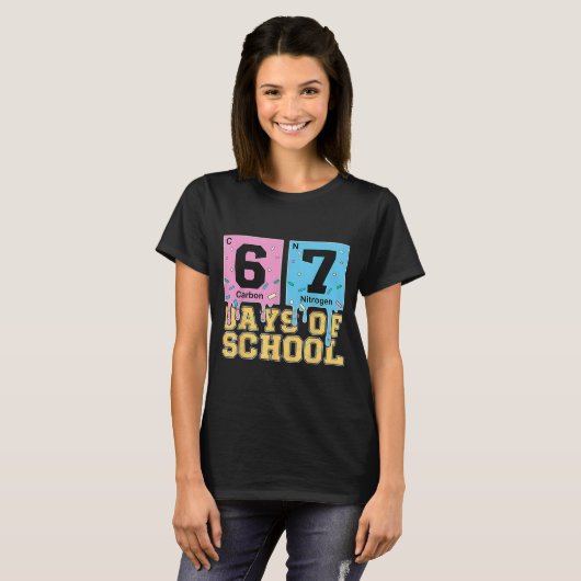 67th Day Of School Chemical Eements Teacher Boy Gi T-Shirt (Vorne ganz)