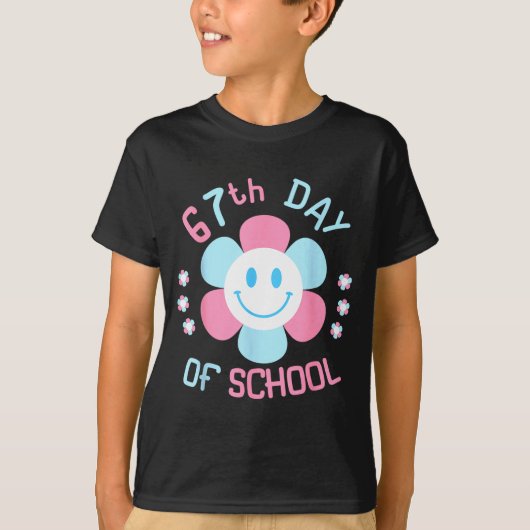 67th Day Of School Funny 100th Of School Students T-Shirt (Vorderseite)