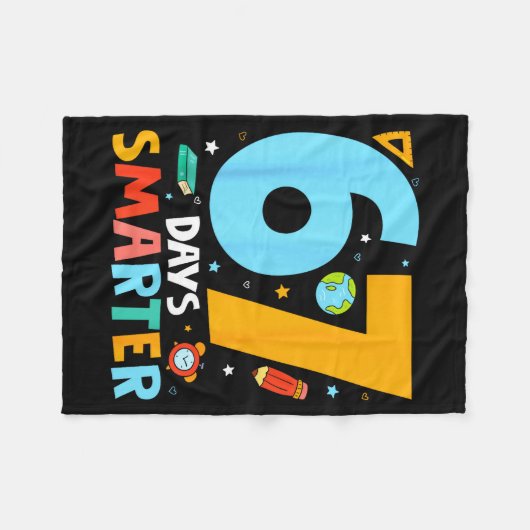 67th Day Of School Funny 67 Days Smarter Teacher B Fleecedecke (Vorderseite (Horizontal))