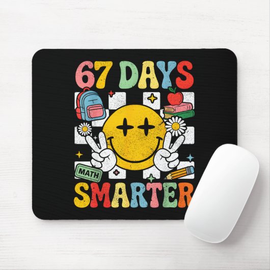 67th Day Of School Funny 67 Days Smarter Teacher B Mousepad (Mit Mouse)