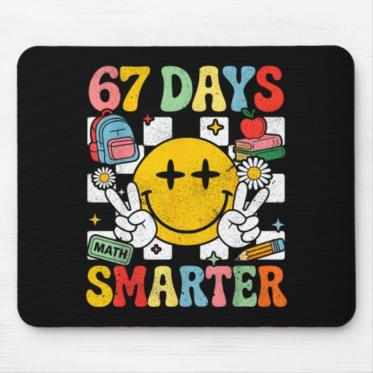 67th Day Of School Funny 67 Days Smarter Teacher B Mousepad (Vorne)