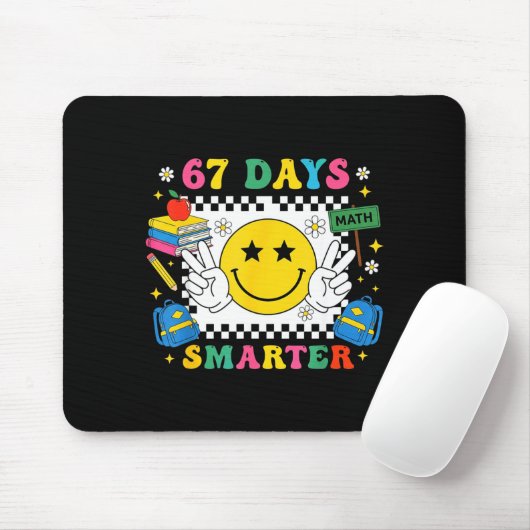 67th Day Of School Funny 67 Days Smarter Teacher B Mousepad (Mit Mouse)