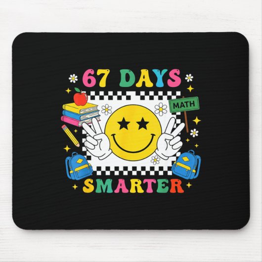 67th Day Of School Funny 67 Days Smarter Teacher B Mousepad (Vorne)
