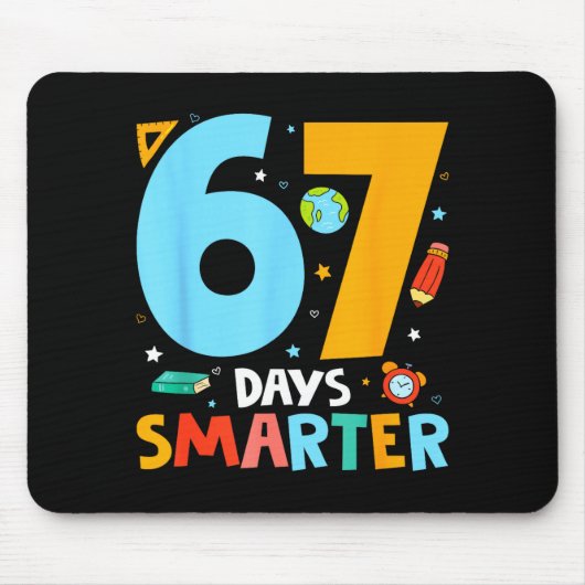 67th Day Of School Funny 67 Days Smarter Teacher B Mousepad (Vorne)