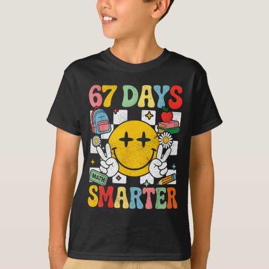 67th Day Of School Funny 67 Days Smarter Teacher B T-Shirt (Vorderseite)