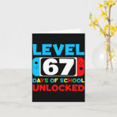 67th Day Of School Gamer Level 67 Days Unlocked 6  Karte (Gelbe Blume)