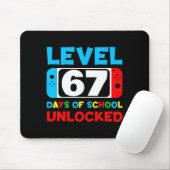 67th Day Of School Gamer Level 67 Days Unlocked 6 Mousepad (Mit Mouse)