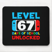 67th Day Of School Gamer Level 67 Days Unlocked 6 Mousepad (Vorne)