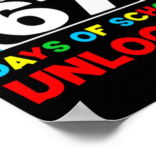 67th Day Of School Gamer Level 67 Days Unlocked 6 Poster (Ecke)