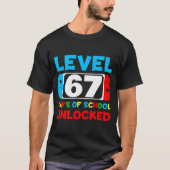 67th Day Of School Gamer Level 67 Days Unlocked 6 T-Shirt (Vorderseite)
