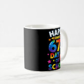 67th Day Of School Happy 67 Days Meme Teacher Kids Kaffeetasse (VorderseiteRechts)