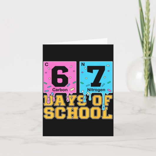 67th Day Of School Kids Funny Meme Six Seven Perio Karte (Vorderseite)