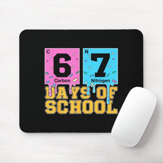 67th Day Of School Kids Funny Meme Six Seven Perio Mousepad (Mit Mouse)