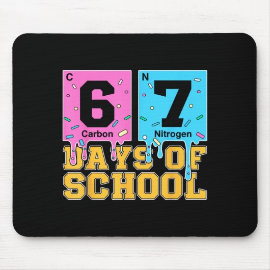 67th Day Of School Kids Funny Meme Six Seven Perio Mousepad (Vorne)