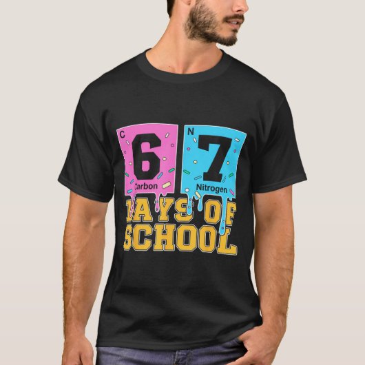 67th Day Of School Kids Funny Meme Six Seven Perio T-Shirt (Vorderseite)