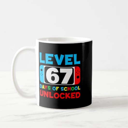 67th Day Of School Level 67 Days Of School Unlocke Kaffeetasse (Links)