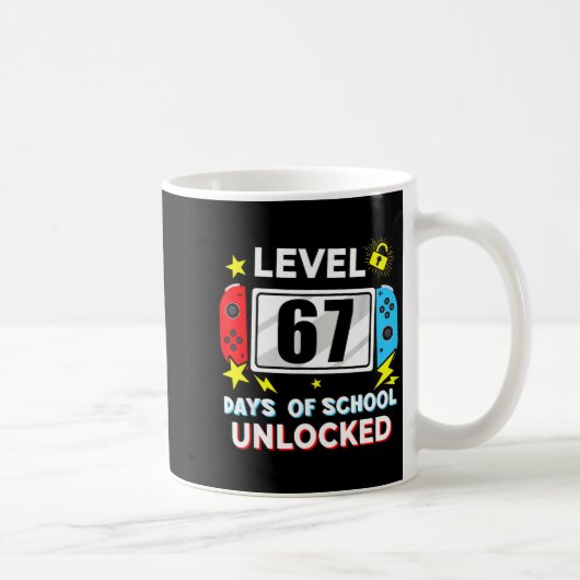 67th Day Of School Level 67 Days Of School Unlocke Kaffeetasse (Rechts)
