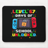67th Day Of School Level 67 Days Of School Unlocke Mousepad (Vorne)