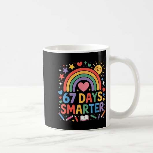 67th Day Of School Meme 67 Days Smarter Rainbow Ki Kaffeetasse (Rechts)