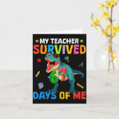 67th Day Of School My Teacher Survived 67 Days Boy Karte (Gelbe Blume)