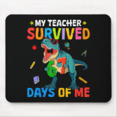 67th Day Of School My Teacher Survived 67 Days Boy Mousepad (Vorne)