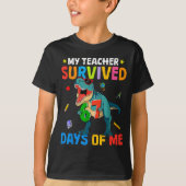 67th Day Of School My Teacher Survived 67 Days Boy T-Shirt (Vorderseite)