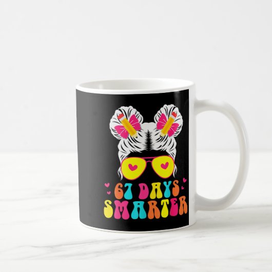 67th Day Of School Shirt 67 Day Smarter Bun Teache Kaffeetasse (Rechts)