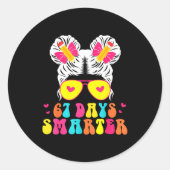 67th Day Of School Shirt 67 Day Smarter Bun Teache Runder Aufkleber (Vorderseite)