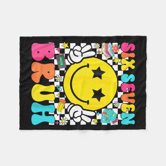 67th Day Of School Shirt 67 Days Smarter Smile Fac Fleecedecke (Vorderseite (Horizontal))