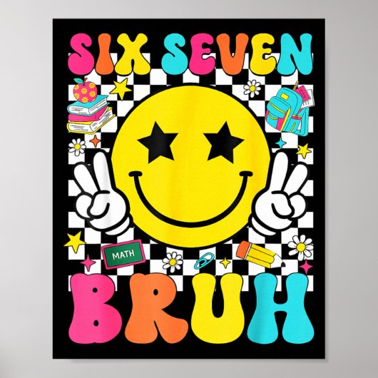 67th Day Of School Shirt 67 Days Smarter Smile Fac Poster (Vorne)