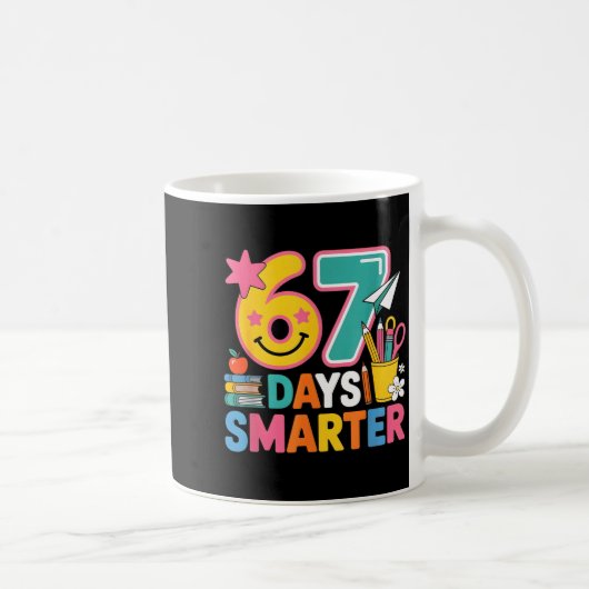 67th Day Of School Shirt 67 Days Smarter Teacher B Kaffeetasse (Rechts)
